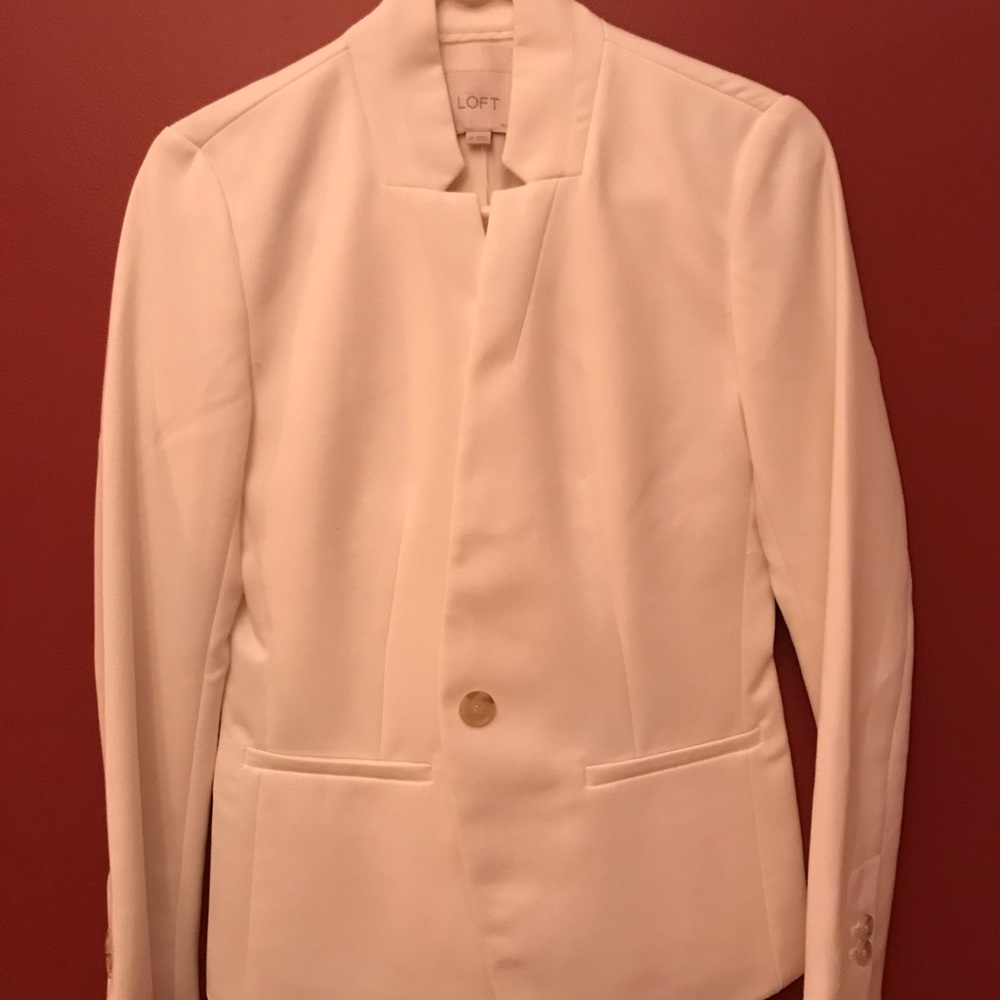 Ann Taylor Loft white blazer